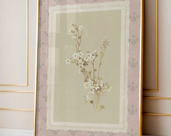 Vintage Floral Gallery Wall Art | Cottagecore Botanical Print Set | Farmhouse Girl’s Room Decor | Nursery Wall Art | Digital Download Poster