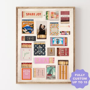 Custom Matchbox Print, Personalized Gift Matchbook Wall Art Custom Digital Matchbox Gift Boyfriend Anniversary Gift Large Matches Print