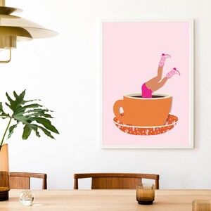 Cartel de café Carteles estéticos de arte de pared rosa / Arte de pared de moda / Impresión de botas de vaquera Decoración de apartamento femenino / Arte de pared de dormitorio preppy / imagen 10