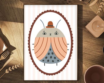 Gentleman Bug Nursery Print: Whimsical Kids Room Decor (Digital Download)