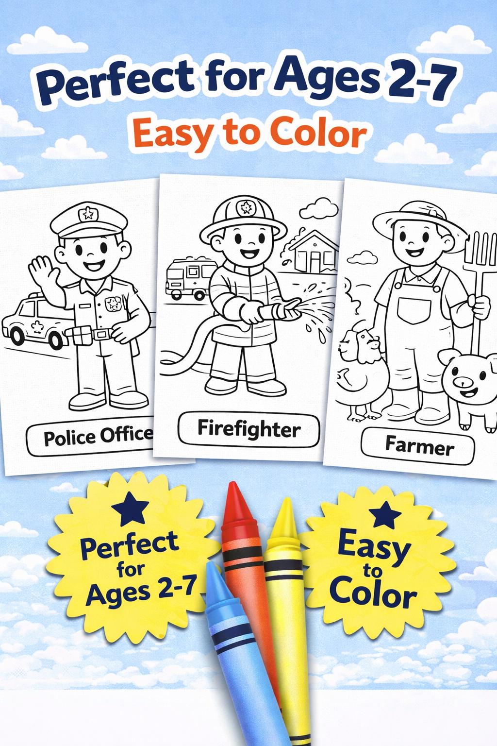 Community Helpers Coloring Book for Kids | People Who Help Us | Ages 2 ...