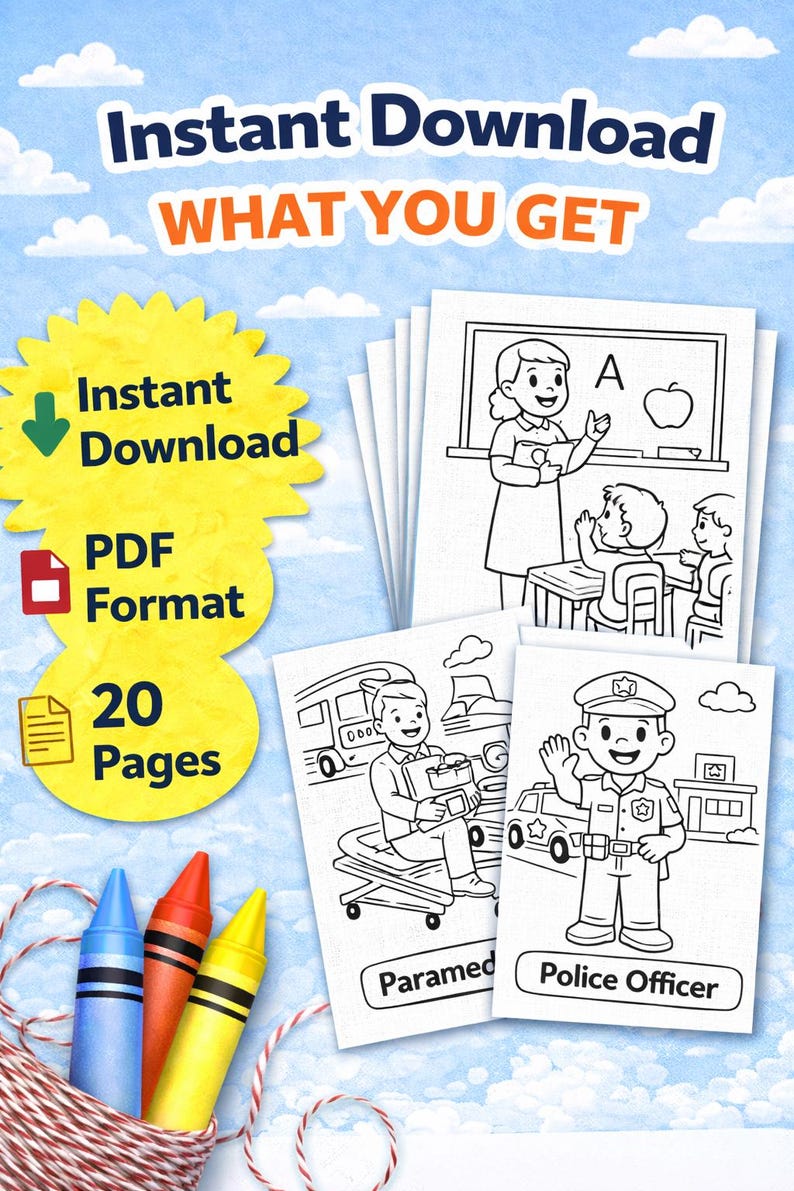 Community Helpers Coloring Book for Kids | People Who Help Us | Ages 2 ...