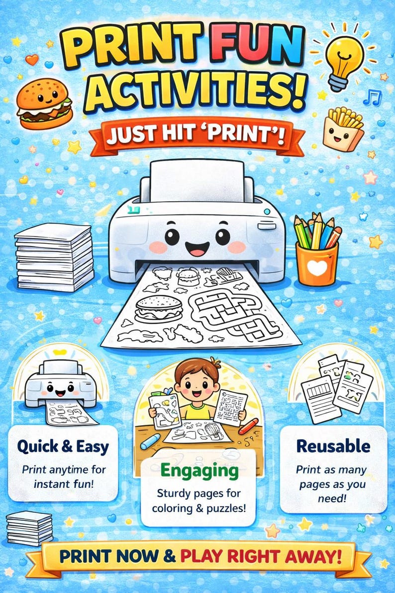 Restaurant Activity Pages Restaurant Activity Pack for Kids | Coloring Pages, Mazes, Games ...