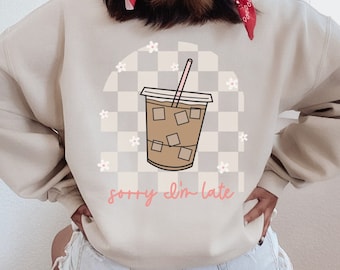 Kaffee Sweatshirt Iced Coffee Shirt Trendy Kaffee T-Shirt Kaffee Liebhaber Addict Geschenk für Kaffee Liebhaber Pullover Benutzerdefinierte Kaffee Sweatshirt