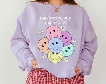 Mental Health Matters Comfort Colors® Sweatshirt Mental Health Awareness ADHD Anxious Women Gift Motivational Therapy Teacher Smile Crewneck
