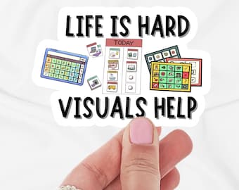 Special Ed Teacher SLP Speech Language Sticker Vinyl BCBA Behavior Therapist, ABa Autism Sticker OT Life is Hard Visuals Help