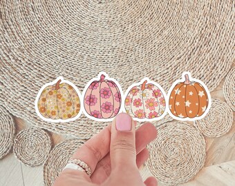 Halloween Pumpkin Sticker Retro Boho Vinyl Decal Teacher Mom Sticker Gift for Her Spooky Season Fall Vibes Sticker