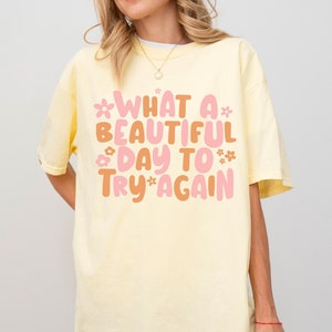 Mental Health Comfort Colors T-Shirt It's A Beautiful Day Oversized Tee Counselor Teacher ADHD Anxious Mental Health Awareness Women Gift