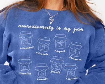 Neurovielfalt ist mein Jam Komfort Colors® Sweatshirt SPED Lehrer Geschenk Autismus Bewusstsein Unterstützung Inklusion Fürsprecher Rundhals Geschenk Therapeut OT