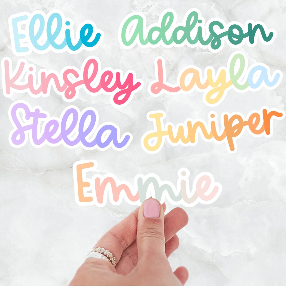 Personalized Name Sticker Teachers Kids Water Bottle Stickers Cute ...