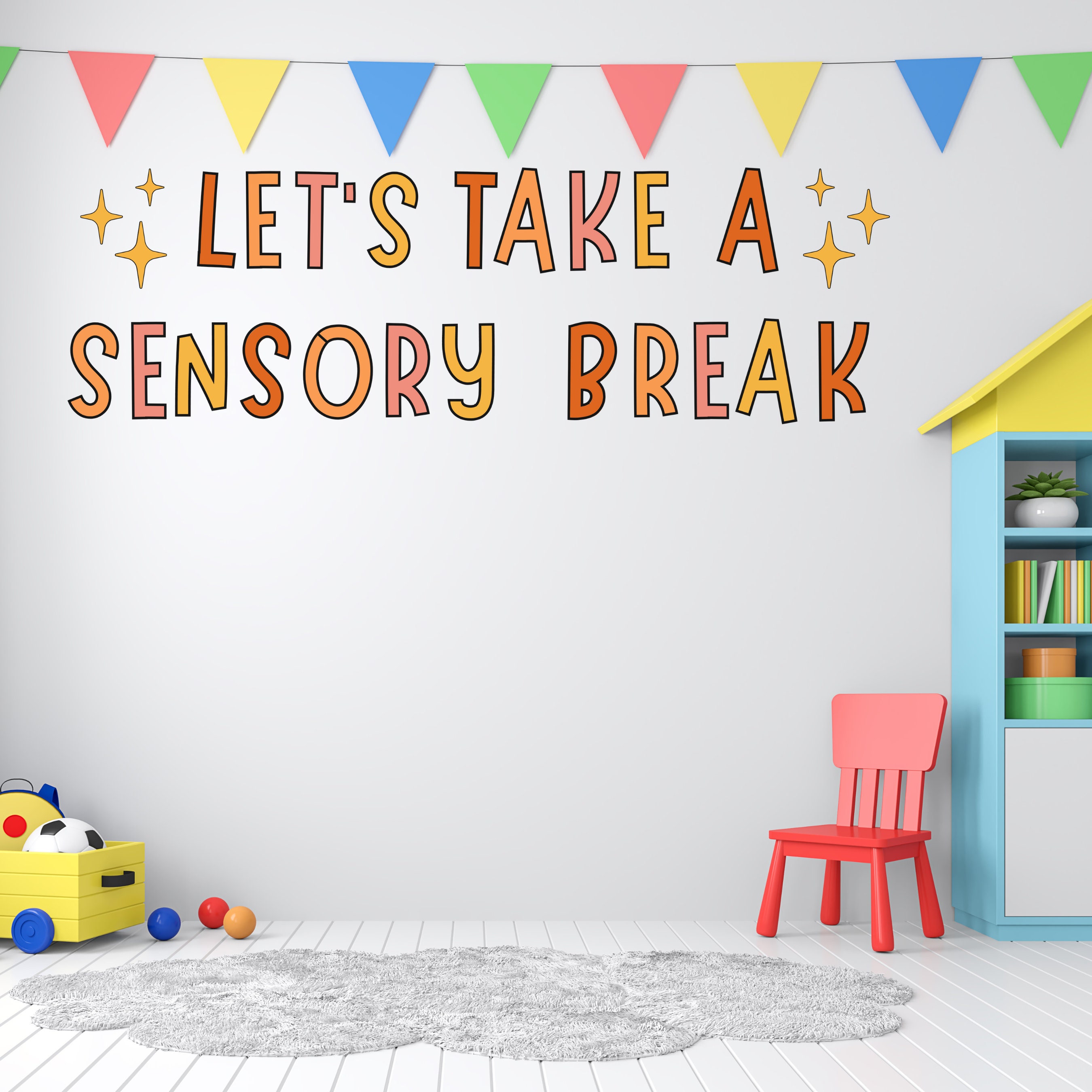 Let's Take a Sensory Break Digital Download Classroom Header, Instant Download