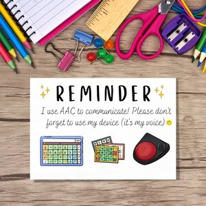 AAC Reminder, AAC is My Voice, Classroom Reminder, Special Education ...