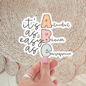 ABA Gedragsanalyse Speciale Ed BCBA Leraar Cadeau Vinyl Sticker Gedrag Tech RBT Sticker Grappige Humor Versneld Leraar Antecedent Gedrag
