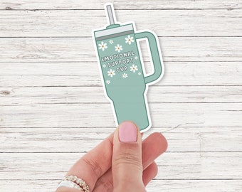 Adesivo per bottiglia d'acqua Stanley Cup, tazza di supporto emotivo, margherita, retrò, piccolo adesivo