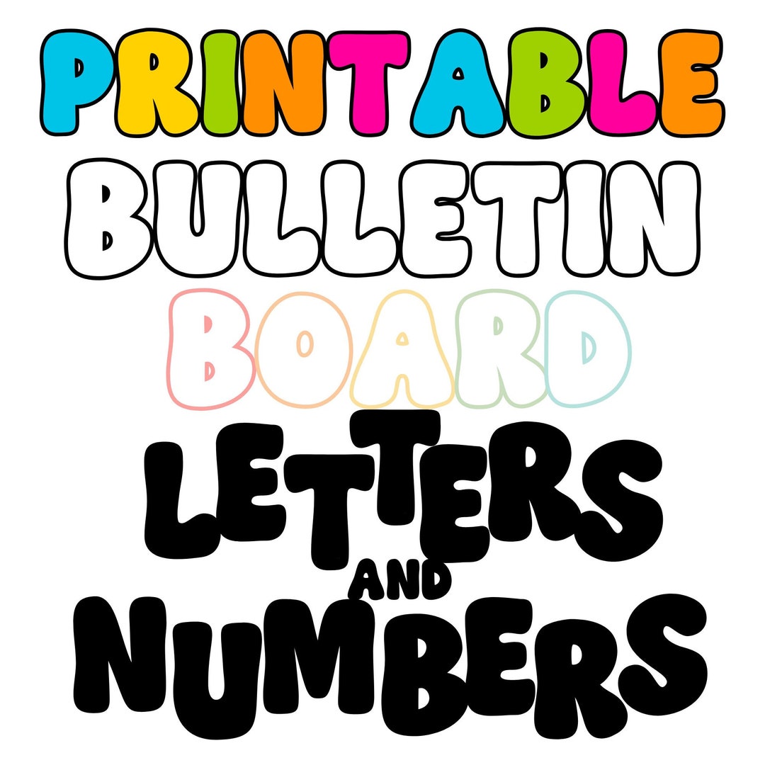 Printable A-Z Bulletin Board Letters Punctuation and Numbers Easy and ...