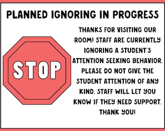 Self-Regulation BCBA ABA Sped Classroom Behavior Support Tools Autism Support Coping Strategies Special Education Teacher Planned Ignoring