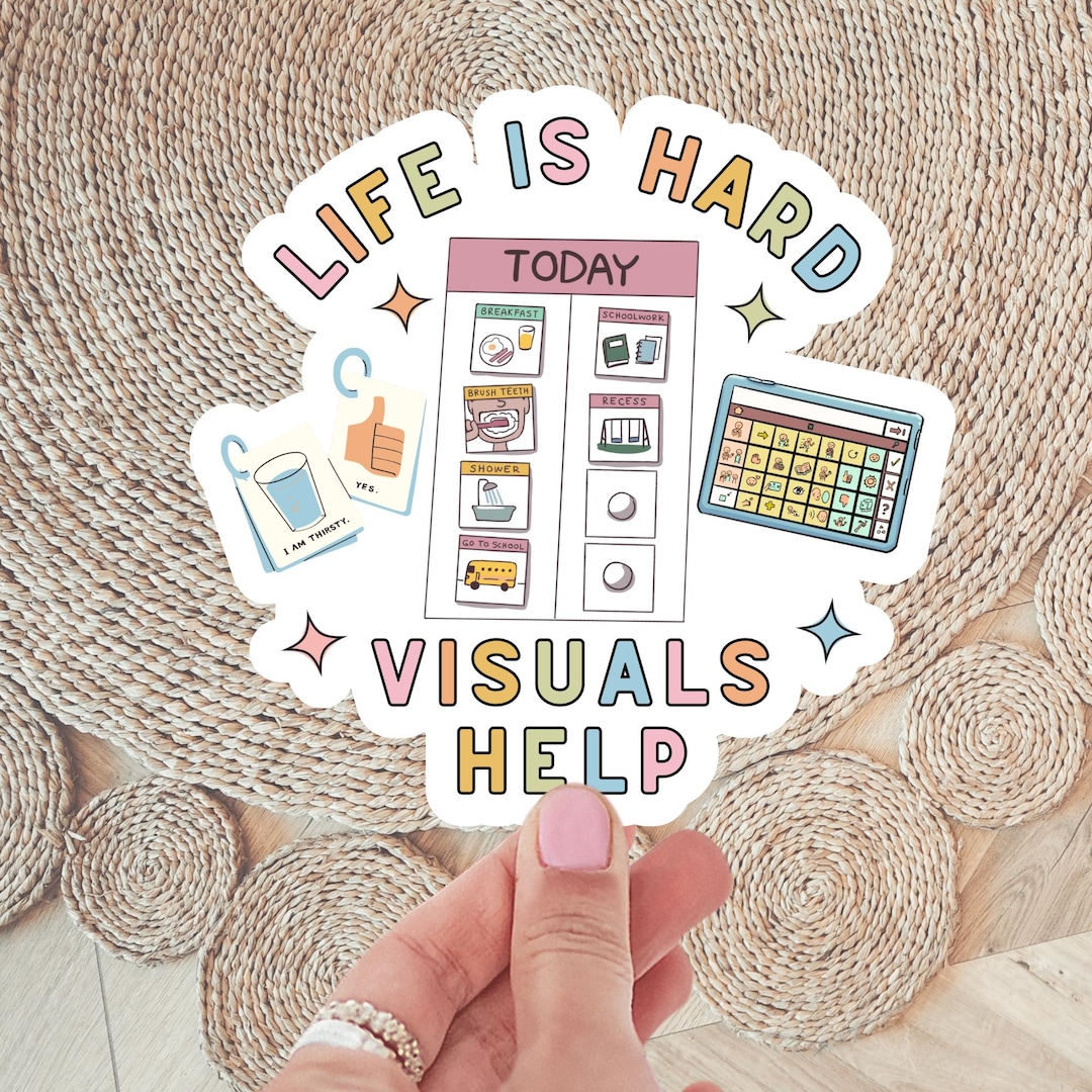 Life is Hard Visuals Help Sticker, SLP, AAC, Special Education T-shirt ...