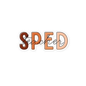 SPED 教師ステッカー、SPED 教師、特別教育ステッカー、教師へのギフト、透明ビニールステッカー、ウォーターボトル用ステッカー、ラップトップステッカー