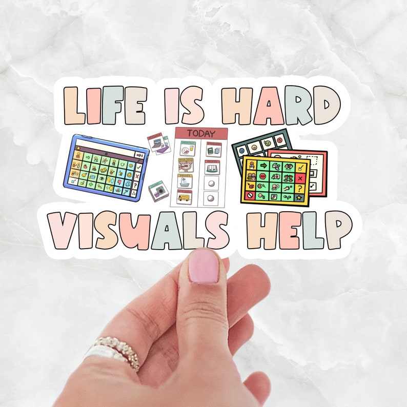 Visual Control Sticker Life is Hard Visuals Help Sticker, SLP, AAC, Special Education T-shirt ...
