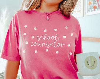 スクールカウンセラー Comfort Colors® Tシャツ スクールカウンセラーシャツ メンタルヘルスセラピー心理学者 ポジティブシャツ SPED 心理療法士