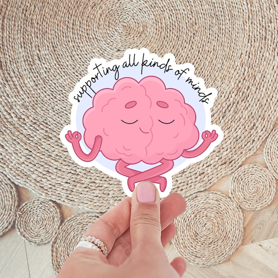 Supporting All Minds Sticker, Teacher Sticker, Teacher Gift, Clear Vinyl Sticker, Sticker for Water Bottle, Laptop Sticker
