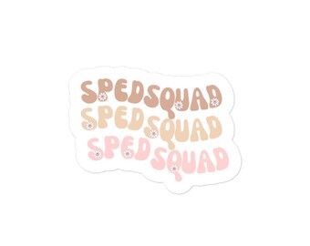 Squadra SPED, adesivo per l'istruzione speciale, regalo speciale per insegnanti di educazione, adesivo in vinile trasparente, adesivo per bottiglia d'acqua, adesivo per laptop