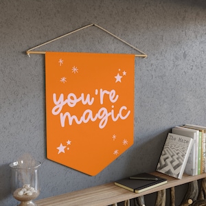 You&#39;re Magic Tapestry Woven Wall Hanging for Nursery, Kids Bedroom Classroom Dorm Room Decor, Positive Affirmation, Boho Banner Sign Pennant