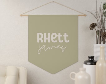 Custom Name Pennant, Custom Pennant, Personalized Name Wall Banner, Kids Nursery Decor, Baby Room Decor, Boyhood Pennant, Custom Name Flag