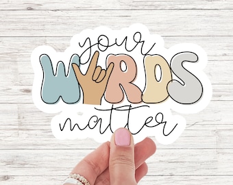 Your Words Matter AAC, Sonderpädagogischer Aufkleber, AAC, SLP, Rede, Klarer Vinyl-Aufkleber, Aufkleber für Wasserflasche, Laptop-Aufkleber