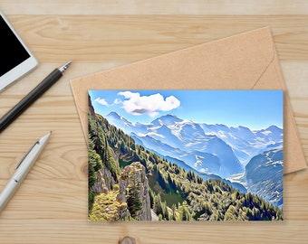 Landscape Greeting Card | Blank Card | Switzerland Alpine Scenery | Nature Card | Jungfrau Mountain Card | All Occasion Card | Swiss Alps