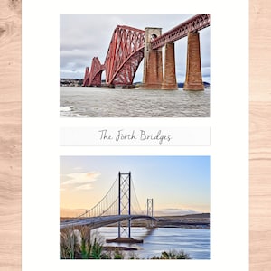 Forth Bridges Fine Art Print, Scottish Landmark Wall Art, Forth Rail & Road Bridge Photography, Edinburgh Landscape Decor, Iconic UK Print