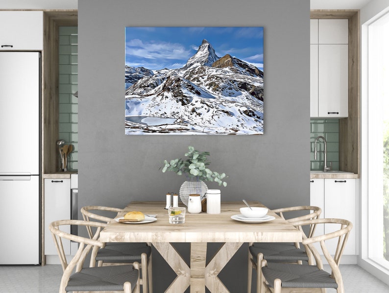 Zermatt Wall Art Striking Matterhorn Print Swiss Landscape Swiss Alps