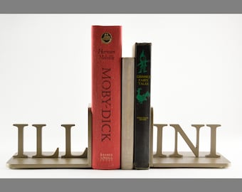 Illini Steel Bookends: Powder Coated, Heavy Duty