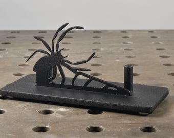 Scary Spider display stand for artwork, placards, and signs