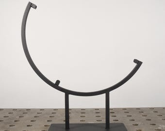 Handmade Black Matte Steel Display Stand: 12" Round, Fused or stained Glass, ceramics plates.