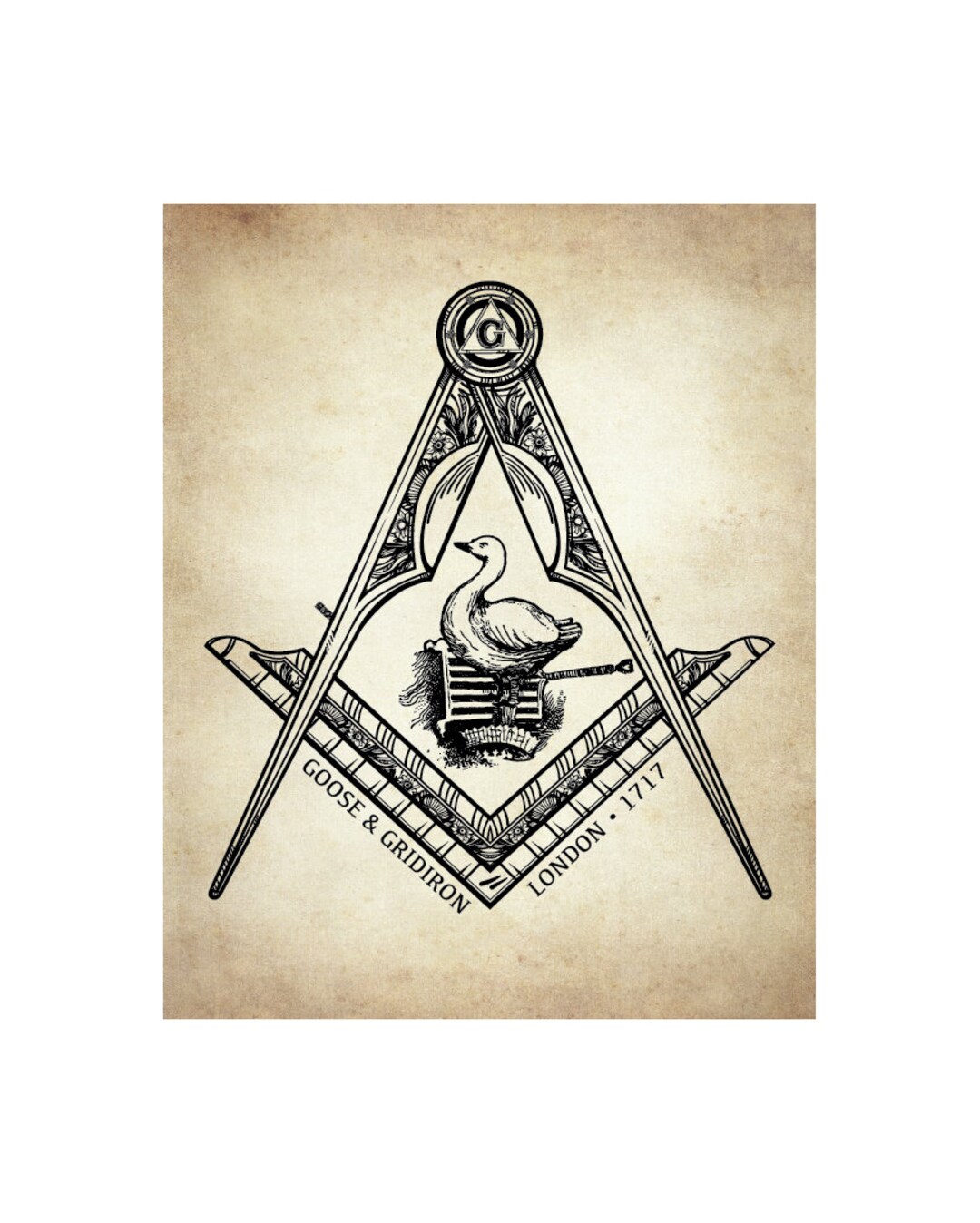 Goose & Gridiron Masonic Print Etsy