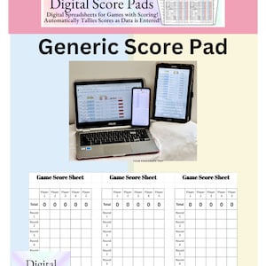 Cuadernos de puntuación, hojas y tarjetas digitales. Juego de dados. La hoja de cálculo digital calcula automáticamente la puntuación. Noche de juegos en familia. Juegos de Cartas Picas