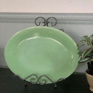 Fire King jadeite Jane Ray serving plate 12'' vintage collectible plate Fire King Anchor Hocking