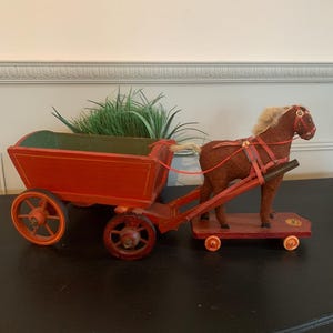 Ancien Jouet En Fonte De 1906 : Chariot Fermier Tiré Par Des Bœufs, Marque Arcade / Kenton / Hubley ?