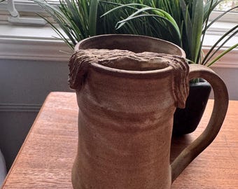 Taza con forma de bigote hecha a mano, taza grande de cerámica artesanal, 15 cm de alto, 532 ml, perfecta como regalo de bodas, regalo del Día del Padre, etc.