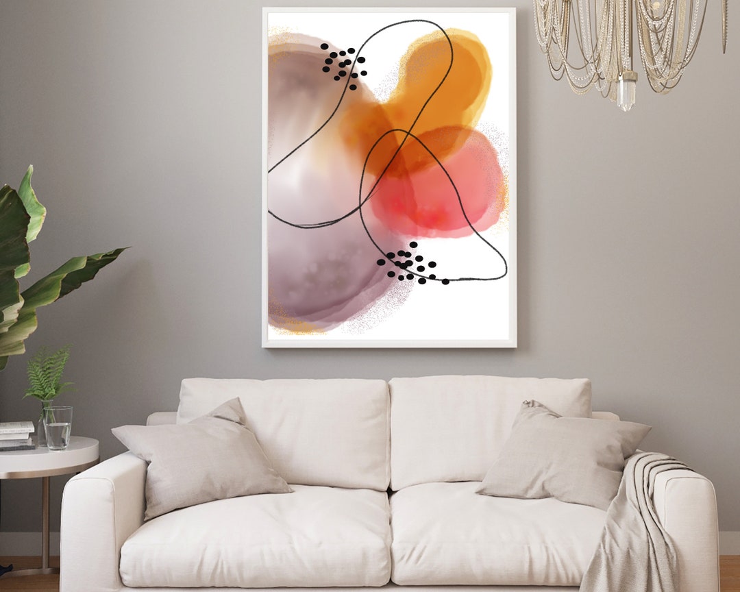Minimalist Abstract Wall Art, Moden Digital Art Print, Watercolor Art ...
