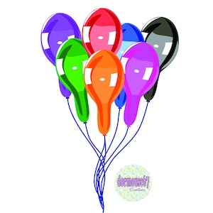 Balloons PNG, Balloons Clipart, Shiny Pretty Colorful Balloons, transparent PNG,Digital Download,Printable