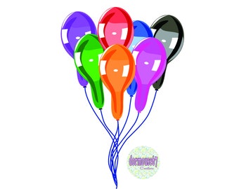 Globos PNG, Globos Clipart, Globos brillantes y coloridos, PNG transparente, Descarga digital, Imprimible