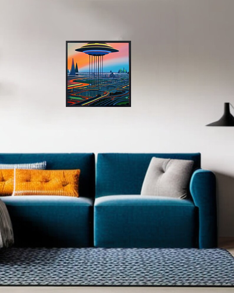 Retro Futuristic Art Futuristic Wall Art Sci Fi Wall Art Etsy