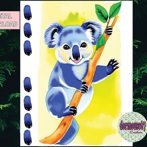 Koala Pin the Nose on the Koala Game | Koala Party Activity | Pin the Nose Game | Koala Game | Instant Download, Printable