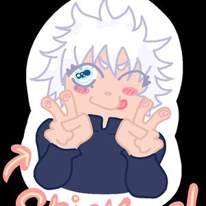 Pegatina de Satoru Gojo de Jujutsu Kaisen.
