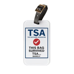 Funny Acrylic Luggage Tag: "This Bag Survived TSA" Travel Gift