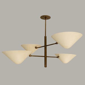 Modern Italian Brass Sputnik Chandelier 4-Arm Mid-Century Light Fixture Elegant Ceiling Light for Dining Room or Entryway