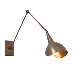 Brass Articulating Wall Lamp Handmade Mid-Century Style Sconce Light