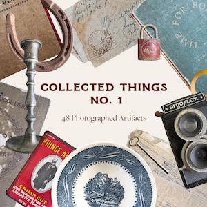 Samlade saker nr 1 | 48 vintage PNG-artefakter | PNG-paket med antika föremål | Designmaterial för moodboard, varumärkesbyggande och fotokollage